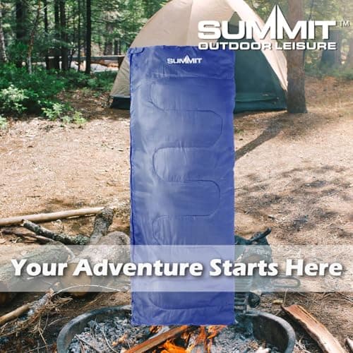 VFM e-Store - Envelope Sleeping Bag Single Stylish, Warm, Easy To Pack Camp Bag Outdoors Camping Hiking Holidays Festivals Travel - Blue Envelope — view 5