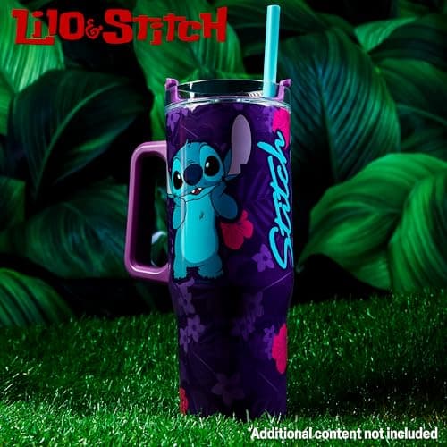 Disney Stitch Insulated Tumbler Travel Mug 940ml/33oz Water Bottle with Straw & Handle Thermal Double Wall Vacuum Insulation Drinks Cold Up to 17Hrs, Hot Up to 8Hrs, 45Hrs Ice — view 2