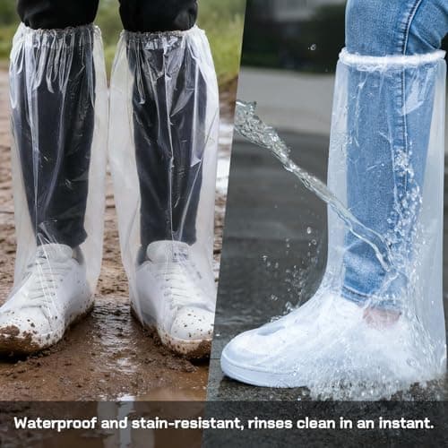 BORISCA 12 Pairs Long Disposable Non-Slip Waterproof Boot Covers (UK 4-9) — view 6