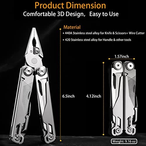 Maerd Multitool, 19in1 Stainless Steel Multi Tool Pliers with Nylon Sheath — view 6