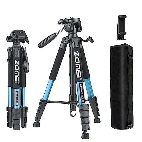 ZOMEI 188cm/74" Aluminum Extra-high Lightweight Travel Camera Tripod Blue