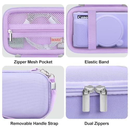 BOVKE Hard Case+Silicone Cover for Canon PowerShot SX740 HS Camera, Purple — view 5