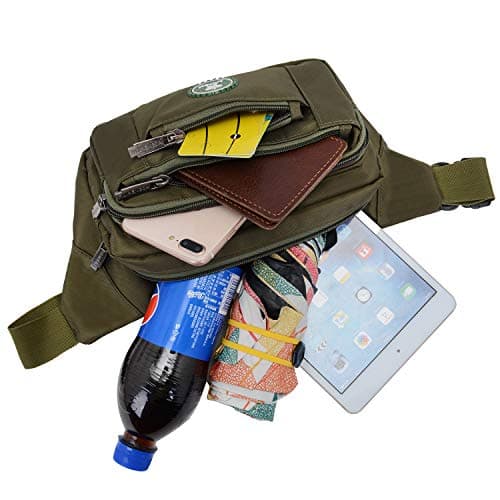 Waterproof Bum Bags Men Women Sport Running Hiking Backpacks Sports Bike Bags Cases for Knives and Hiking Tools (Olive) — view 3