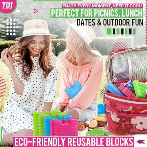 TB1 Products 12-Pack Sable Ice Packs for Cool Boxes, Lunch Boxes & Picnic Bags – 8cm Freezer Blocks for Camping, Travel & Outdoor Use – Compact & Durable Ice Blocks for Everyday Cooling — view 6