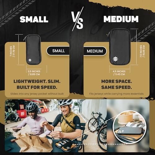 Lumiere & Co. Cycling Wallet | Biking Case and Pouch for Jersey | 7.5" x 4.5" (Black, Medium) — view 3