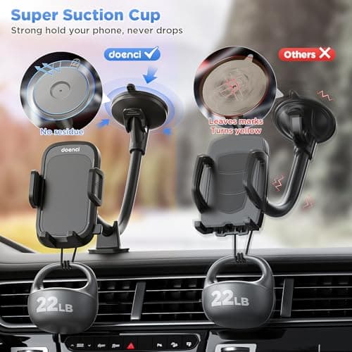 doenci Car Phone Holder, Super Suction Cup & 9 Inch Flexible Gooseneck Arm — view 4