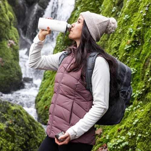 Trail Vacuum Flask with Strap, Camping & Travel, 600ml, White — view 6