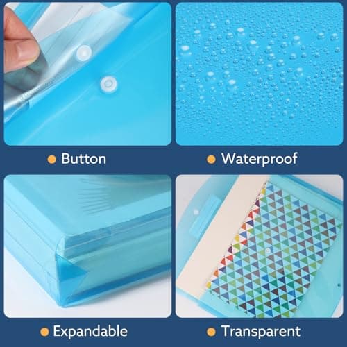Plastic Wallets A4, 14 Pack Plastic File Folders A4 Document Folders — view 3