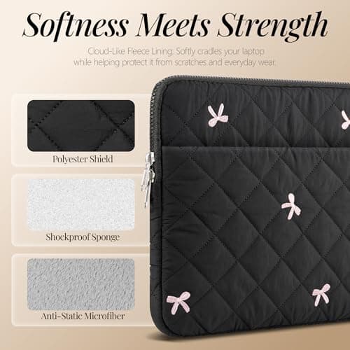 BAAGOAZ 15-16 Inch Laptop Sleeve Case with Front Pocket, Black — view 2