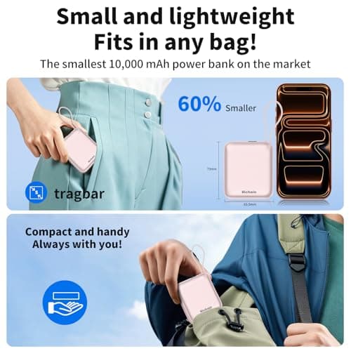 Hichain Power Bank iPhone 22.5 W Power Bank 10000 mAh High Speed with Dual Port Digital Display Compatible with iPhone 16/15/14/13, Samsung, iPad (gold) — view 4