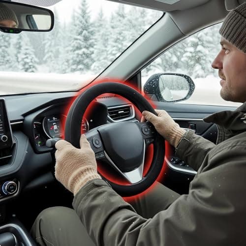 Steering Wheel Heater, Vehicle Hand Warmer Steering Wheel Protector, Quick Hand Warmer For Road Trip Travel Daily Commute Adventure Minivan Sedan SUV — view 6
