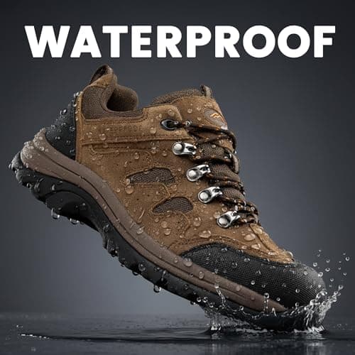CC-Los Men's Waterproof Lightweight Walking Shoes Non-Slip Hiking Brown Size 6.5 — view 4