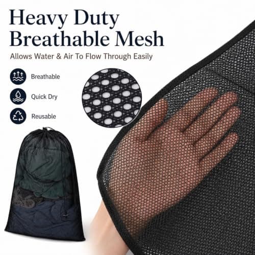 2-Pack 70 × 90 cm Large Mesh Laundry Bags for Washing Machine, Black — view 2