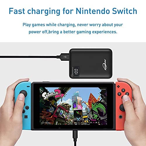 Small Portable Phone Charger 10000mAh Quick Charge 2.4 A Power Bank External Battery Packs Dual Ports with LCD Display Powerpack Compatible for iPhone Huawei iPad Samsung Nintendo Switch and Tablets — view 5