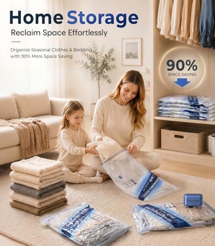 Vacuum Storage Bags with Electric Pump, 15-Pack Vacuum Bags for Travel — view 6