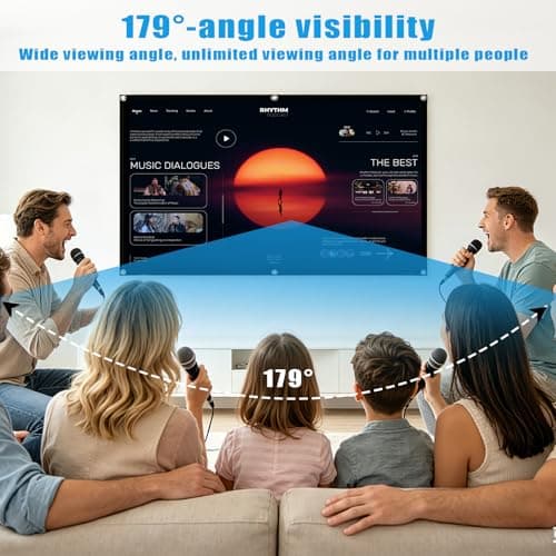 100 Inch Projector Screen, 16:9 HD Portable Projection Screen, Foldable Wrinkle Free Projector Screen with Hooks and Ropes for Indoor Home Theatre, School Presentations, Office Meetings and Outdoor Us — view 4