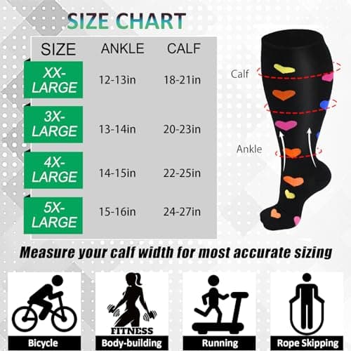 Dzpuhuojz 3 Pairs Plus Size Compression Socks (20-30 mmHg) for Women & Men — view 2