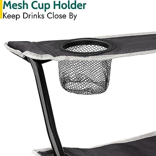 Trail Folding Camping Chair with Cup Holder, Black — view 6