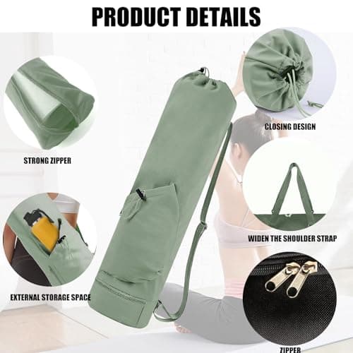 XdealCozyxc Portable Pilates Yoga Bags for Women with Adjustable Shoulder Strap, Size 7.5 Inches x 31 Inches — view 3