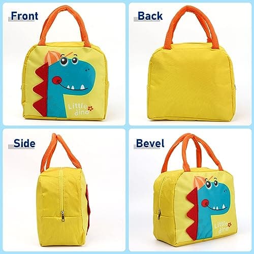 Runmeihe Kids Lunch Bag for Girls Boys Students, Reusable Cartoon Insulated Lunchbag,Small Foldable Waterproof Lunch Bags for Travel Picnic School — view 5