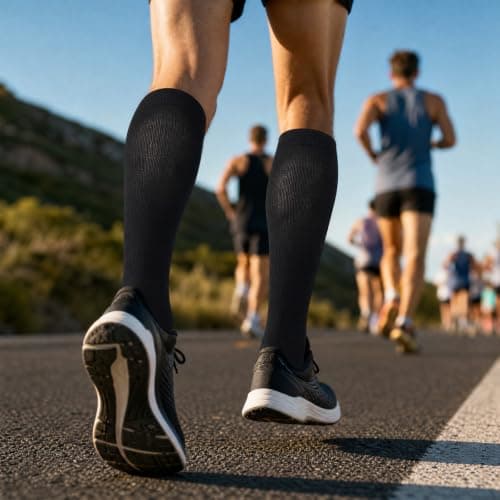 HDFHDF 2 Pairs Compression Socks Flight Socks for Women Man Elastic Socks — view 3