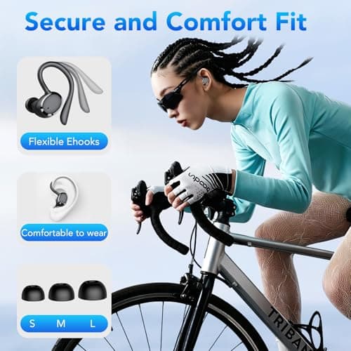 2026 Wireless Earbuds with Earhook, Bluetooth 5.3 Ear buds, IPX7 Waterproof — view 5