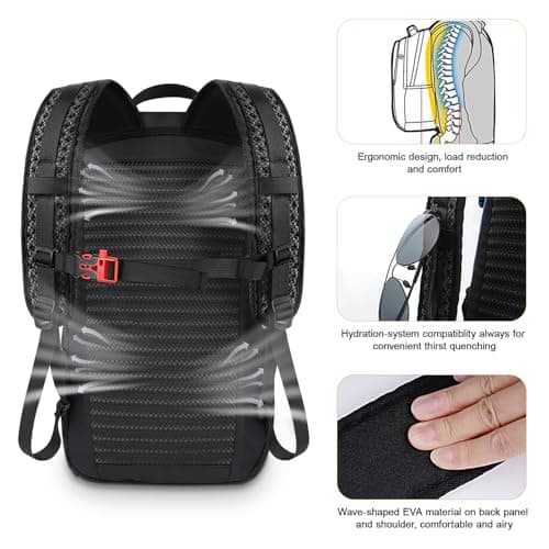 XENLYN GEAR Travel Backpack for Men Women, 20L Lightweight Hiking Backpack Waterproof Daypack, Durable Outdoor Rucksack for Trekking, Camping, Flying & Commuting - Breathable Ventilation System — view 4