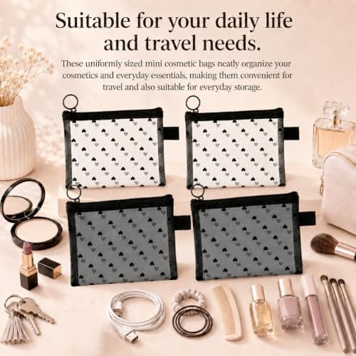 Bruislard 4 Pcs Small Make Up Bag Mesh Cosmetic Pouch with Zipper — view 5