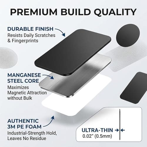 Thin Metal Plate,Sticker Metal Plates Replacement,phone magnet,pack of 4 — view 3