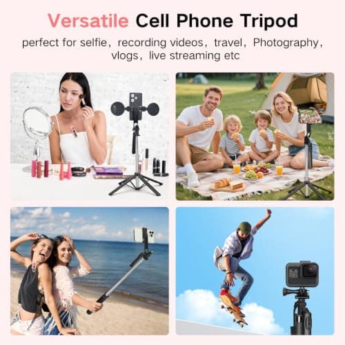 180cm Vlogging Kit for iPhone,Selfie Stick with Light and Microphone — view 6