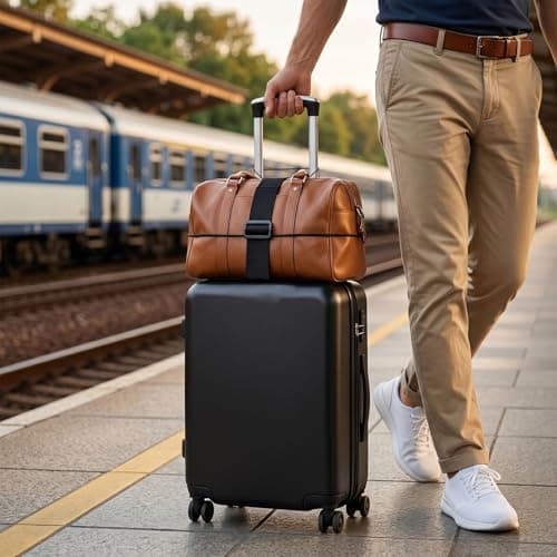 2 Pcs Luggage Straps for Suitcases,Adjustable Luggage Connector Elastic Straps,Add a Bag Suitcase Fastening Belt with Bungee,Black Nylon Strap Multi Accessories,for Bags Backpack Travel Case Attach Be — view 6