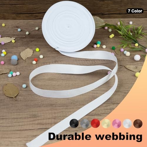 KINETOX 20m White Webbing Strap 20mm Polypropylene Webbing Strap Heavy Duty Anti-Slip UV Resistant Twill Tape Fabric for DIY Enthusiasts Campers to Repair Bags Pet Leashes Camping Gear Luggage — view 4