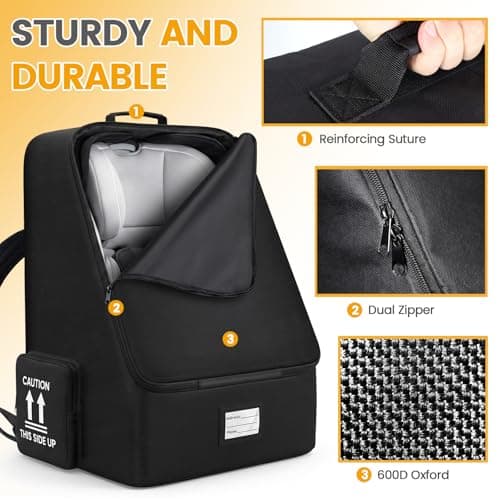 Orzbow Padded Car Seat Travel Bag, Universal Car Seat Bag for Airplane — view 4