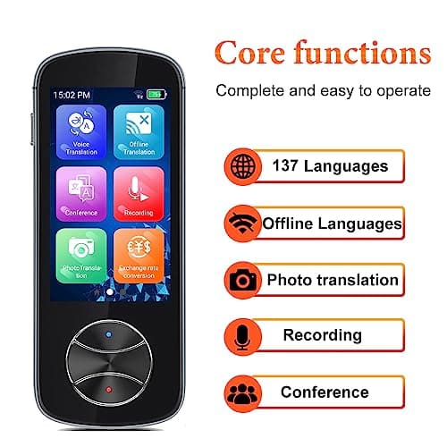 Translator Device, Large Display Panel, 128 Languages Translation, Offline Translation, Photo Text Translation, Group Chat, Large Capacity Battery, Easy to Operate — view 6