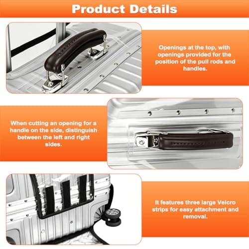 3 Pcs Clear PVC Suitcase Cover, 20/24/28 Inch Transparent Luggage Protector, Waterproof Dustproof Anti-Scratch Trolley Case Cover, Wear Resistant Reusable Luggage Accessories for Travel, Business — view 3