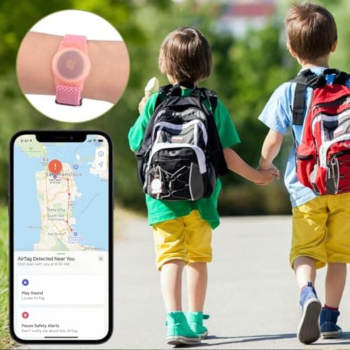 Kids Bracelet for Airtag Straps, Soft Nylon Elastic Wrist Strap for Air-Tag, Stretchy Adjustable Band for Airtag Holder Child Boys Girls — view 5