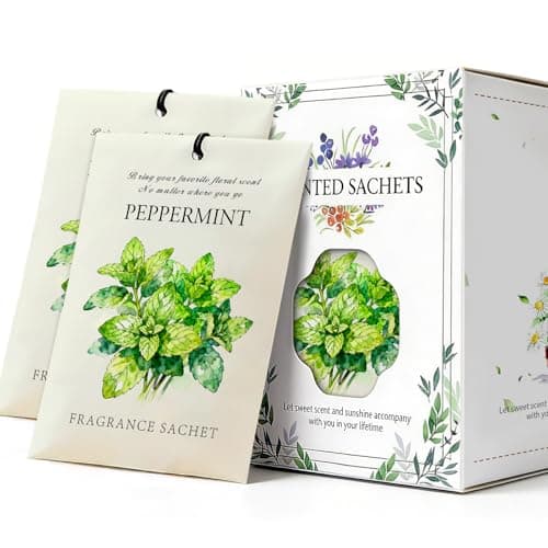 HOMELLAX Mint Scented Sachet Bags - 12 Pack Closet & Drawer Freshener, Long Lasting Odor Eliminator for Wardrobes, Cars & Storage, Home Fragrance Air Freshener Sachets