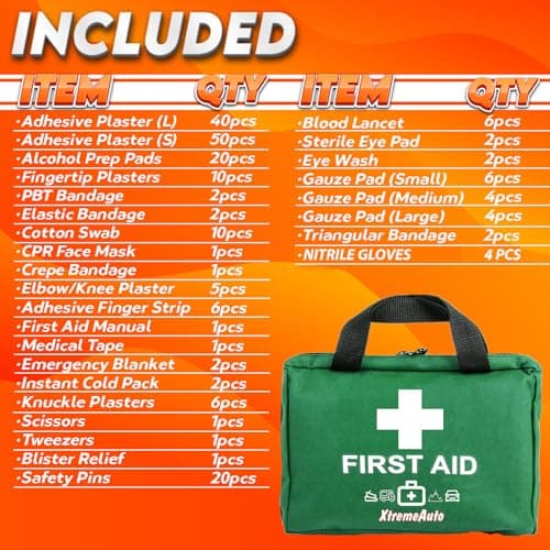 Xtremeauto 212 Piece Premium First Aid Kit - Jumbo First-Aid Kit Includes Eyewash, X2 Ice Packs, Emergency Medical Kits with Plasters & Essentials for Home, Office, Car, Sports, Camping, Business — view 3
