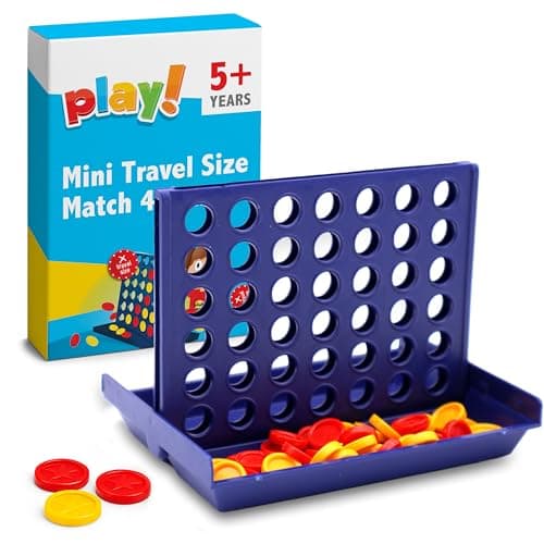 SOL 1pk Mini Travel Match 4 Game - Multi Game Pocket Board