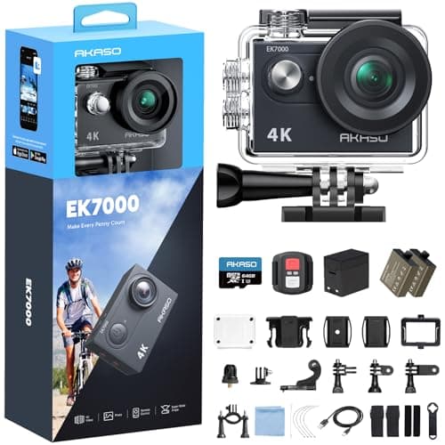 AKASO EK7000 4K30FPS Action Camera with 64GB microSDXC Memory Card