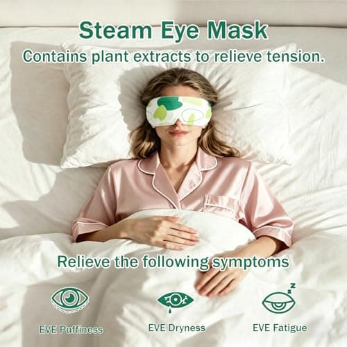 Steam Eye Mask 20 Packs Self Heating Eye Mask Disposable, Sleep Patches For Adults, Heated For Dry Eyes Warm Compress, Relaxation Travel Gifts For Students Birthday — view 2