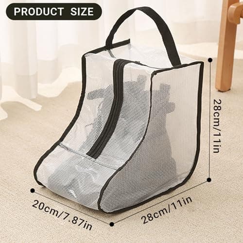 EUPSIIU 2 Pcs Women Short Boot Storage Bags, Travel Shoe Bags, Shoe Packing Organizer, Portable Proof Dust and Waterproof Shoe Storage Bag, Zippered Shoe Pouch for Hunting Hiking Fishing (Black) — view 2