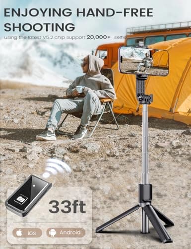 ANXRE Extendable Selfie Stick with Wireless Detachable Remote — view 3