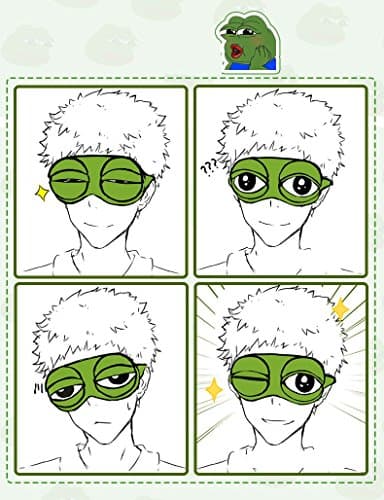 Apanphy® 3D Eye Mask Sleeping, Fluff Face Sleeping Funny Novelty Cartoon Frog Eye Cover Eyeshade Night Mask Sleep Travel Mask (Green) — view 4