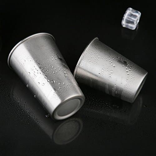 CherryKelly Stainless Steel Cup, Reusable Metal Beer Tumbler, Stackable Drinking Glass, BPA Free Mug, for Camping,Hiking, Outdoor, Indoor Activities,Kids - 500ml/17oz(5 Pack) — view 3