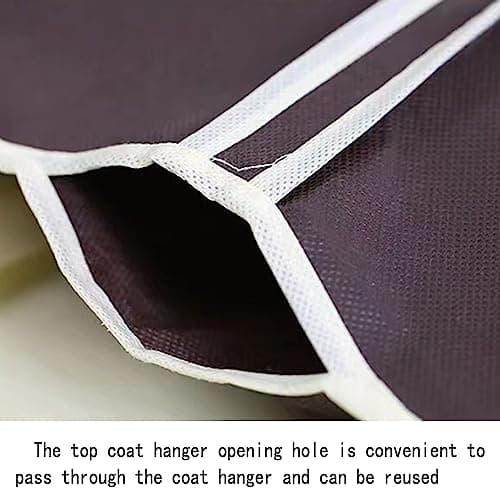 Zip Up Hanging Suit Dress Coat Garment Bag Clothes Cover DustProof Storage Suit Carrier Protector Bags, (gold L) — view 5