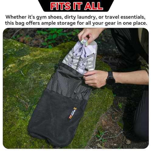HIKEMAN Pocket for Backpack - Waterproof Mesh Shoe Bag for Backpack,Ultralight Hiking Boot Bag,Walking Boot Bag,Shoe Storage Pouch,Shoes Carrier for Outdoor Hiking,Trekking,and Travel Boots(L) — view 4