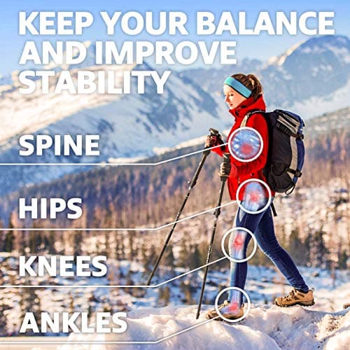 covacure Walking Poles, 7075 Aluminum Tri-fold, Adjustable Height, 2PCS — view 2