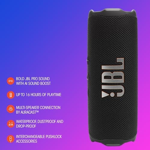 JBL Flip 7, Wireless Portable Bluetooth Speaker, Waterproof, Purple — view 6