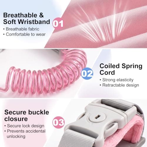 2 Pcs Anti Lost Toddler Wrist Reins Toddler Wrist Strap for Walking — view 3